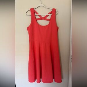 Torrid Fit & Flare Dress 1X NWT Coral Red Plus Size